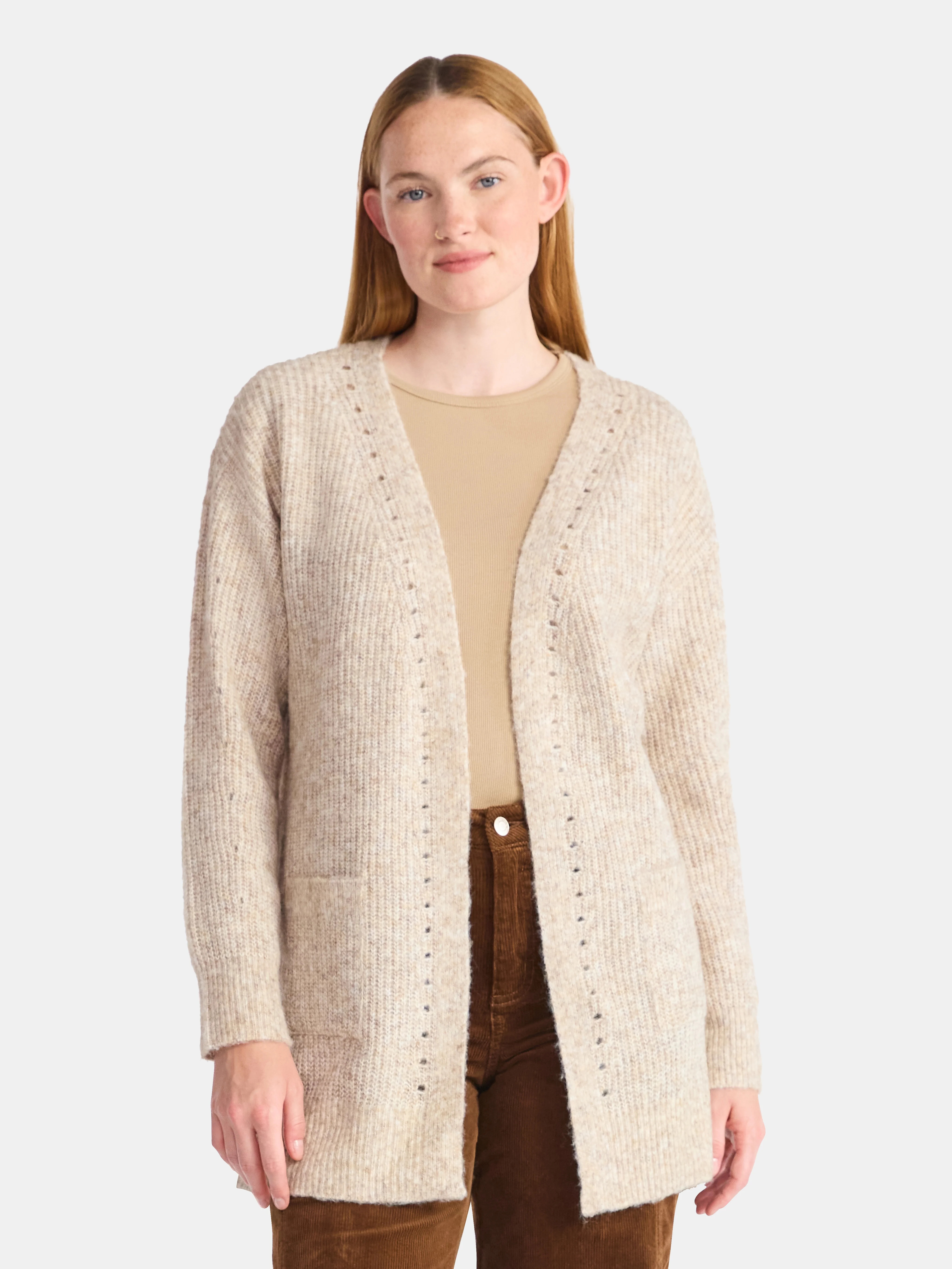 Time and Tru Women’s and Women’s Plus Super Soft Longline Cardigan Sweater, Lightweight, Size... | Walmart (US)