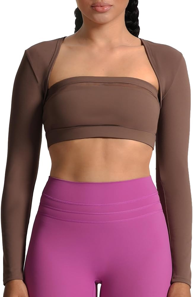 Aoxjox Women's Long Sleeve Open Front Lexi Lined Bolero Shrug Crop Top Cardigan | Amazon (US)