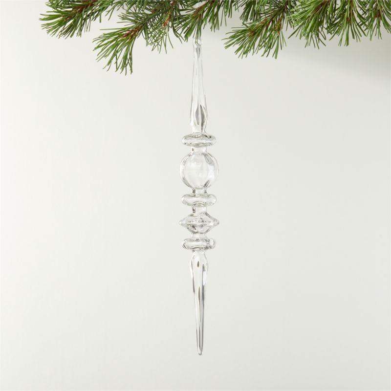 Neve Clear Glass Icicle Christmas Tree Ornament | CB2 | CB2