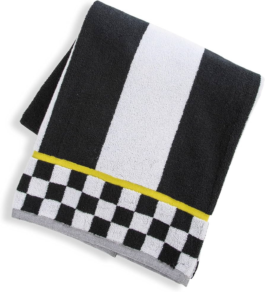 MACKENZIE-CHILDS Bath Towel, Cute Decorative Bathroom Towel, Black-and-White Courtly Stripe | Amazon (US)