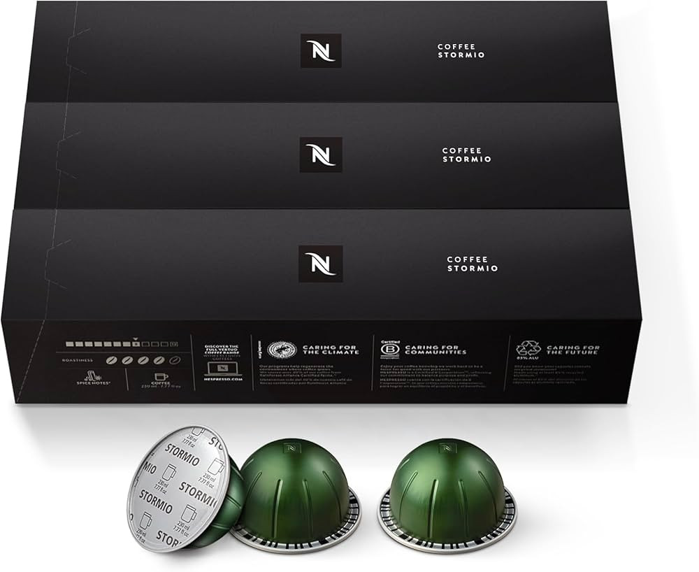 Nespresso Capsules Vertuo, Stormio, Dark Roast Coffee, 30-Count Coffee Pods, Brews 7.8oz. | Amazon (US)