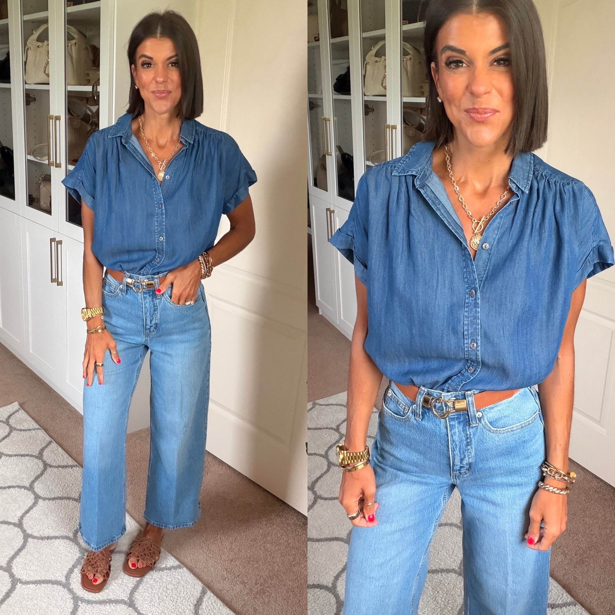New Walmart chambray top! Size xs 
Jeans size 0

#LTKSaleAlert #LTKootd #LTKSeasonal
