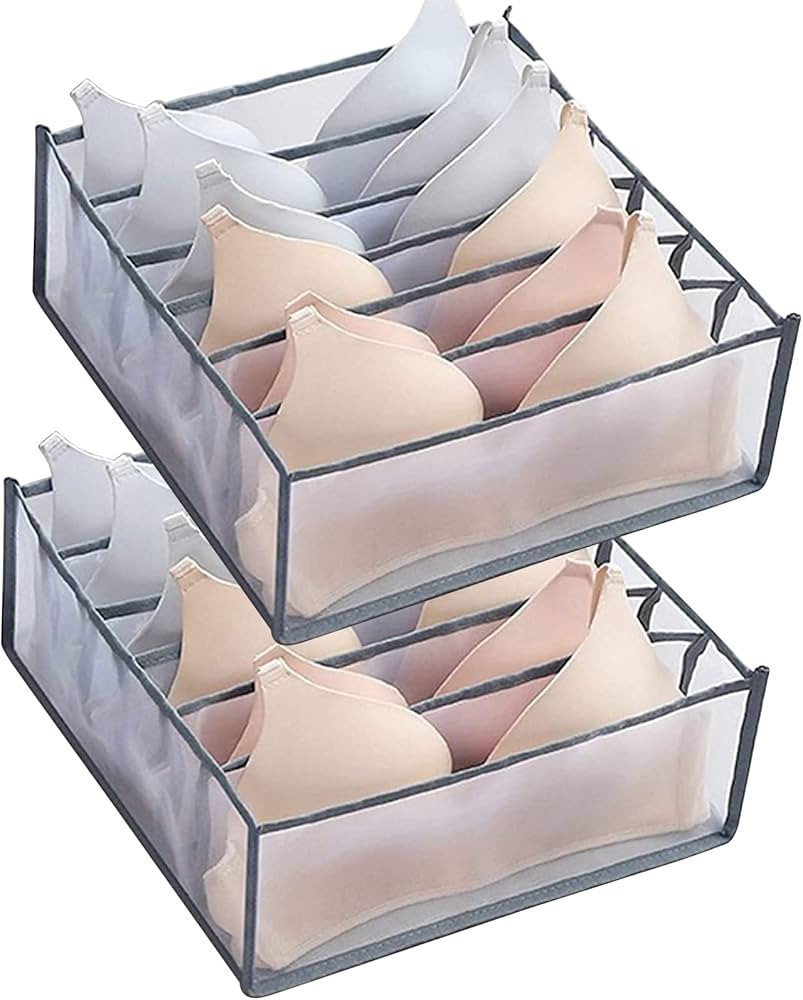 TOOVREN Bra Drawer Organizers, Underwear Wardrobe Organizers Divider, Lingerie Storage Bins, Clos... | Amazon (US)