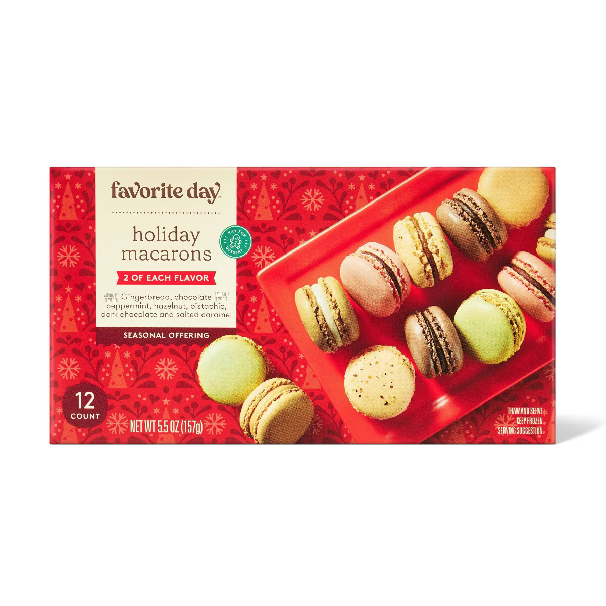 Holiday Frozen Macarons Hazelnut Pistachio & Almonds - 81.0z/12ct - Favorite Day™ | Target