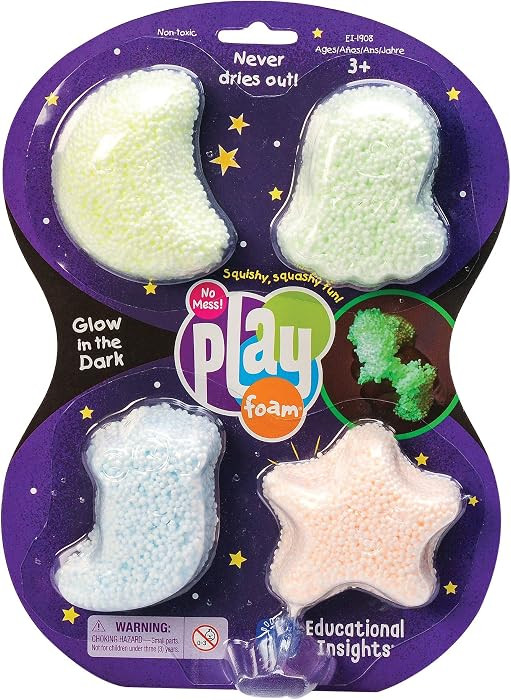 Educational Insights Playfoam Glow-In-The-Dark 4-Pack, Fidget & Sensory Toy, Gift for Boys & Girls, Ages 3+ | Amazon (US)