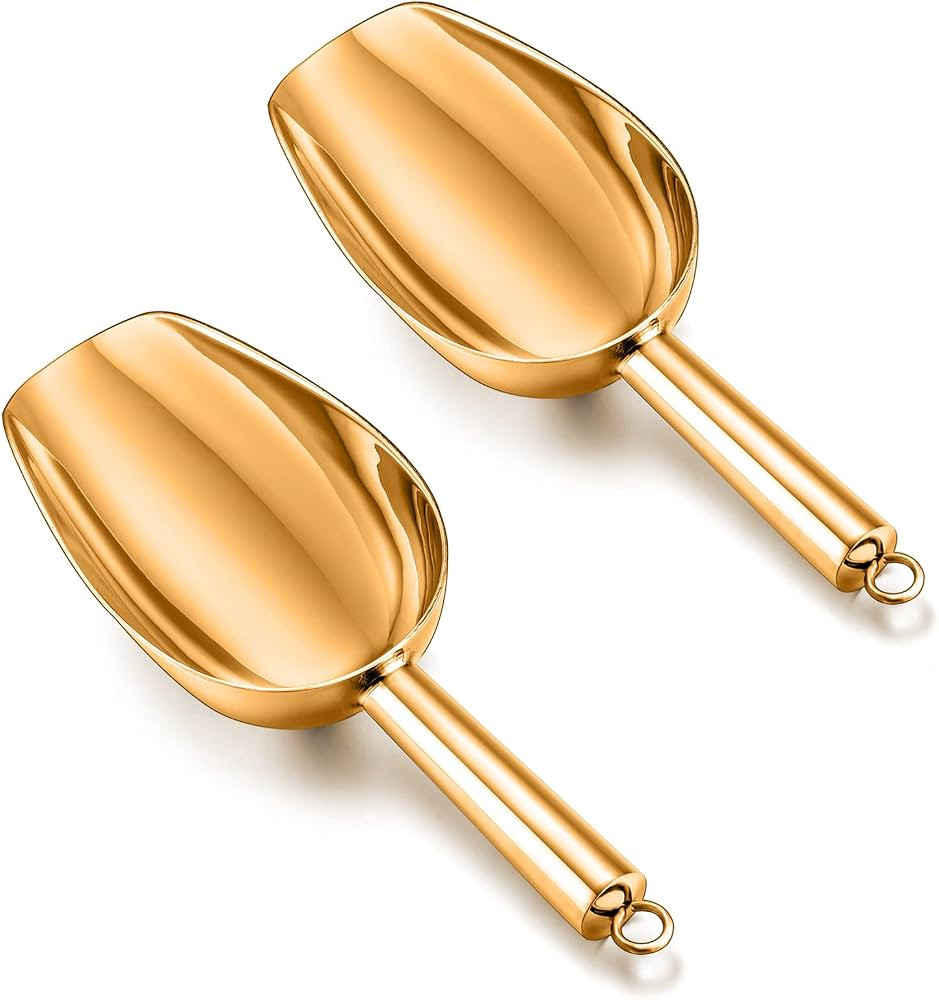 TeamFar Ice Scoops, 5oz Stainless Steel Canister Small Ice Candy Scoop for Kitchen Dispenser Buff... | Amazon (US)