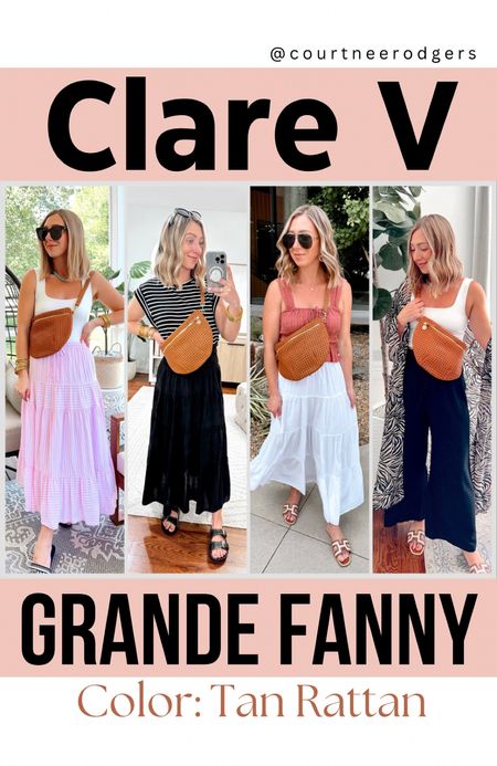 Clare V Grande Fanny in the tan rattan! They just released my favorite bag in the tan with tan zipper (used to be red and I never liked the red)…so excited to wear this color for Summer! 🩷
(Size small top + skirt)

Clare V, Handbags, Belt Bag, Grande Fanny, stripes, casual outfits, travel 

#LTKItBag #LTKFindsUnder100 #LTKTravel