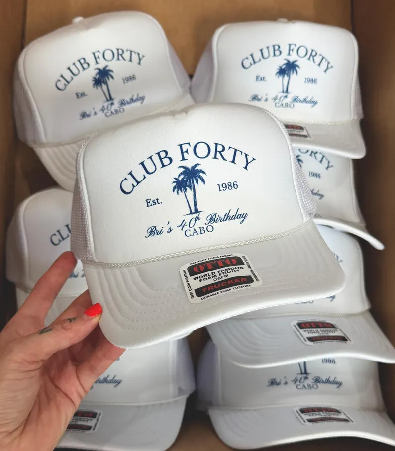 Custom Trucker Hat: Personalized 40th Birthday Cabo Trip Favor | Etsy (Global)