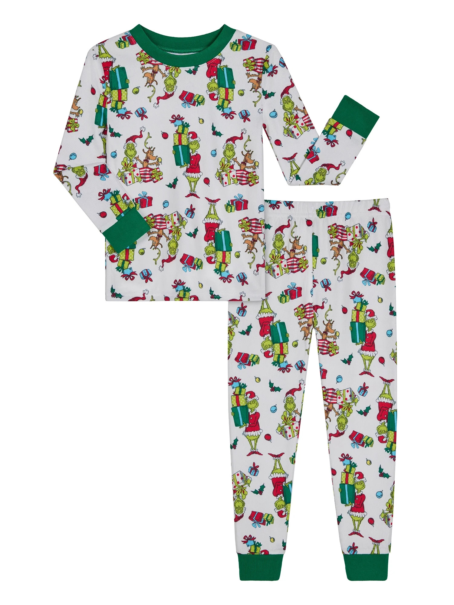 Grinch Toddler Long Sleeve Top and Pants Pajama Set, 2-Piece, Sizes 12M-5T | Walmart (US)