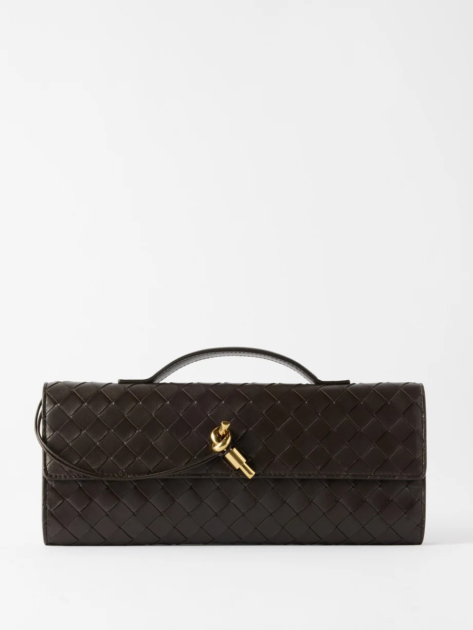 Andiamo Intercciato-leather clutch bag | Bottega Veneta | Matches (UK)
