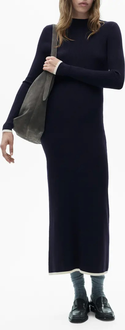 Contrast Trim Long Sleeve Sweater Dress | Nordstrom