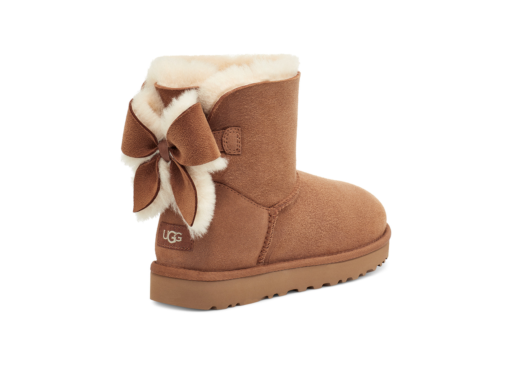 UGG Women's Classic Heritage Bow Sheepskin Classic Boots in Chestnut, Size 5 | UGG (US)