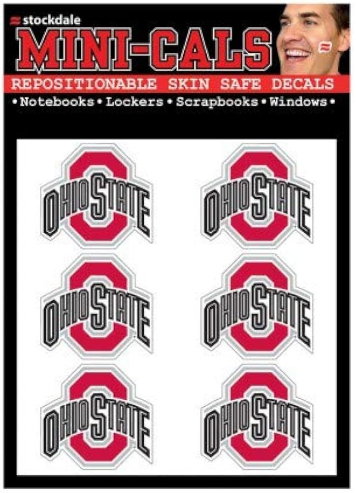 Wincraft NCAA Ohio State Buckeyes Face Tattoos, Team Colors, One Size | Amazon (US)