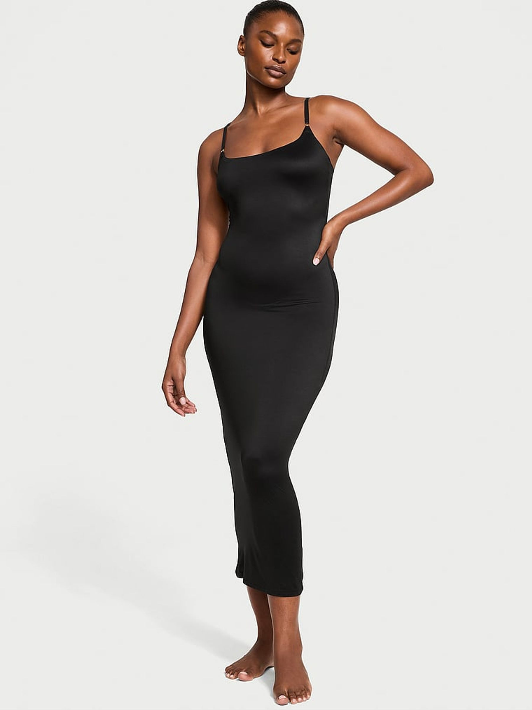 Buy Victoria's Secret Black Maxi FeatherSoft™ BODYWEAR Slip Dress from the Victoria's Secret UK... | Victoria's Secret UK