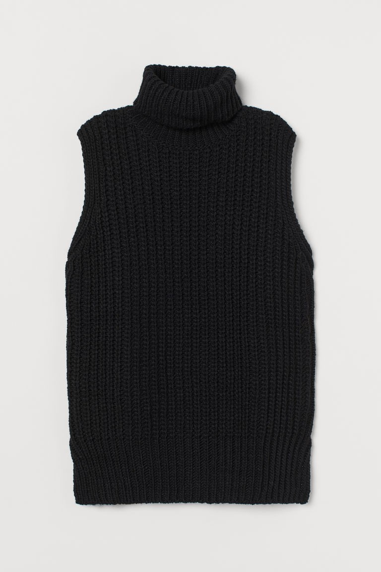 H & M - Sleeveless Turtleneck Sweater - Black | H&M (US + CA)