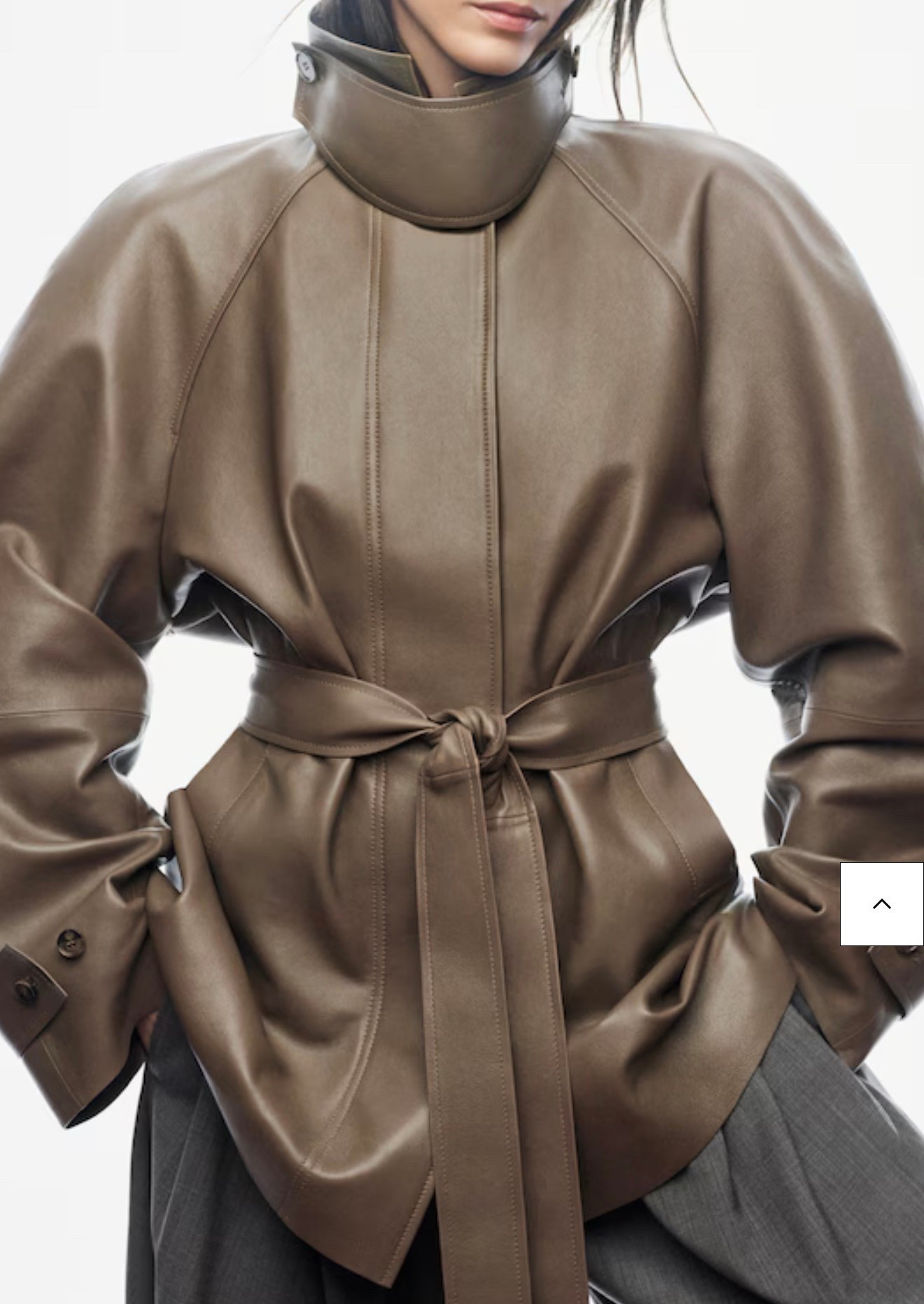 COS mock neck leather short trench coat 🧥 

#LTKSeasonal