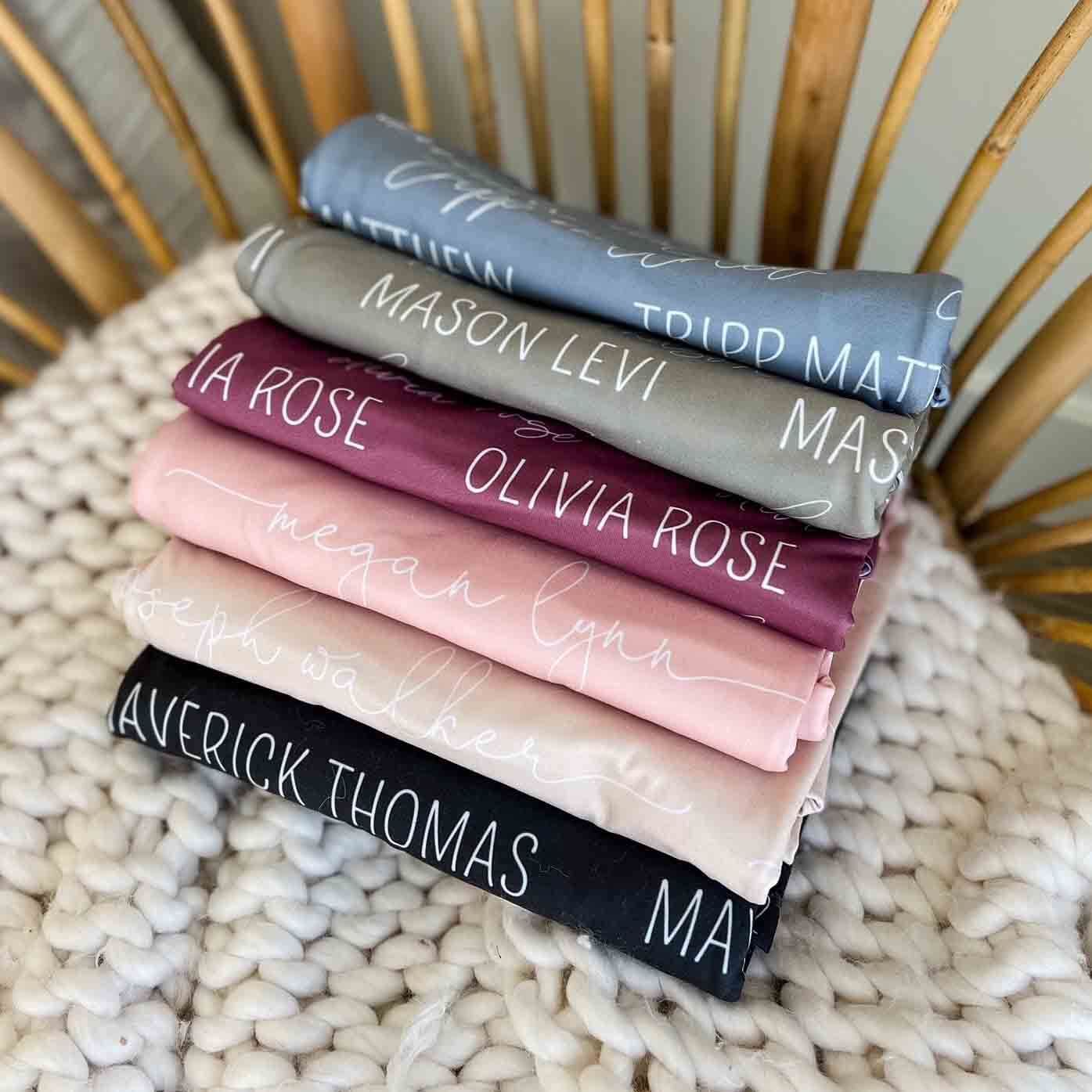 Personalized Baby Name Swaddle Blanket | Waffle Color Palette | Caden Lane