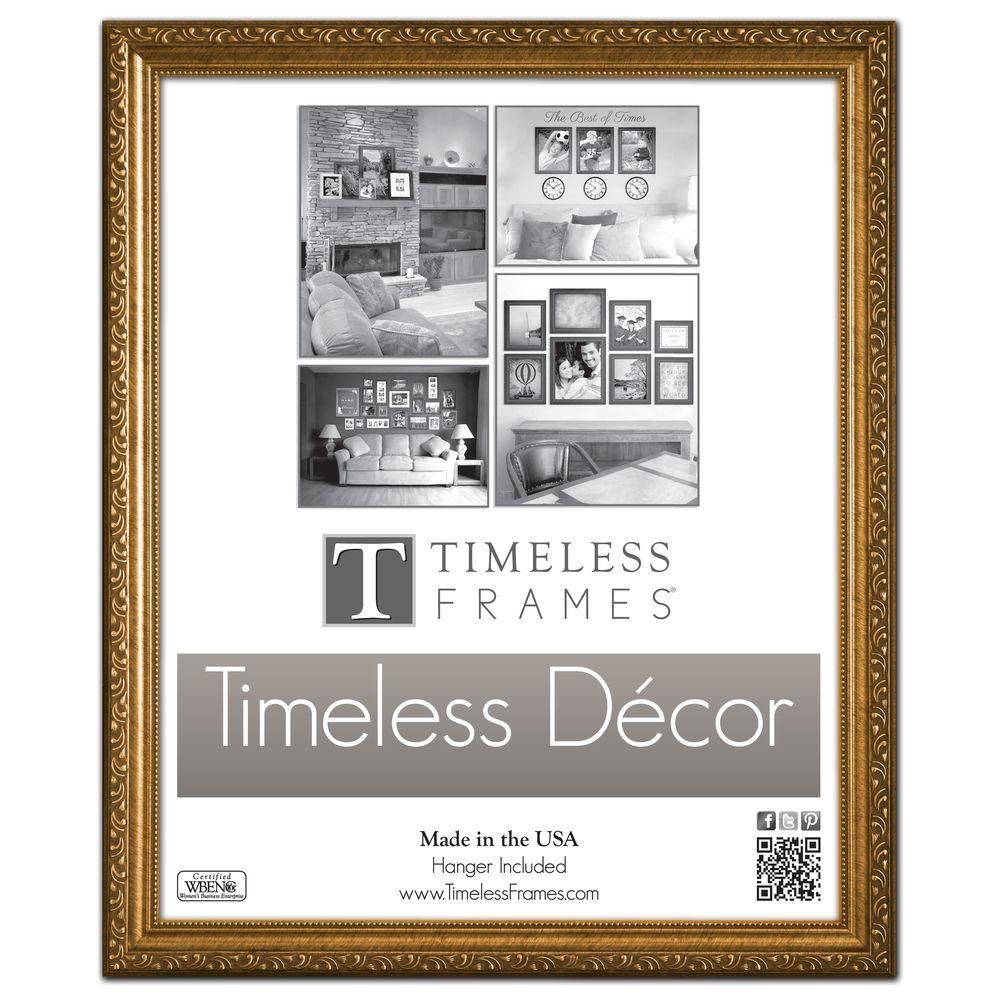 Timeless Frames Carrington 1-Opening 16 in. x 20 in. Gold Picture Frame | The Home Depot