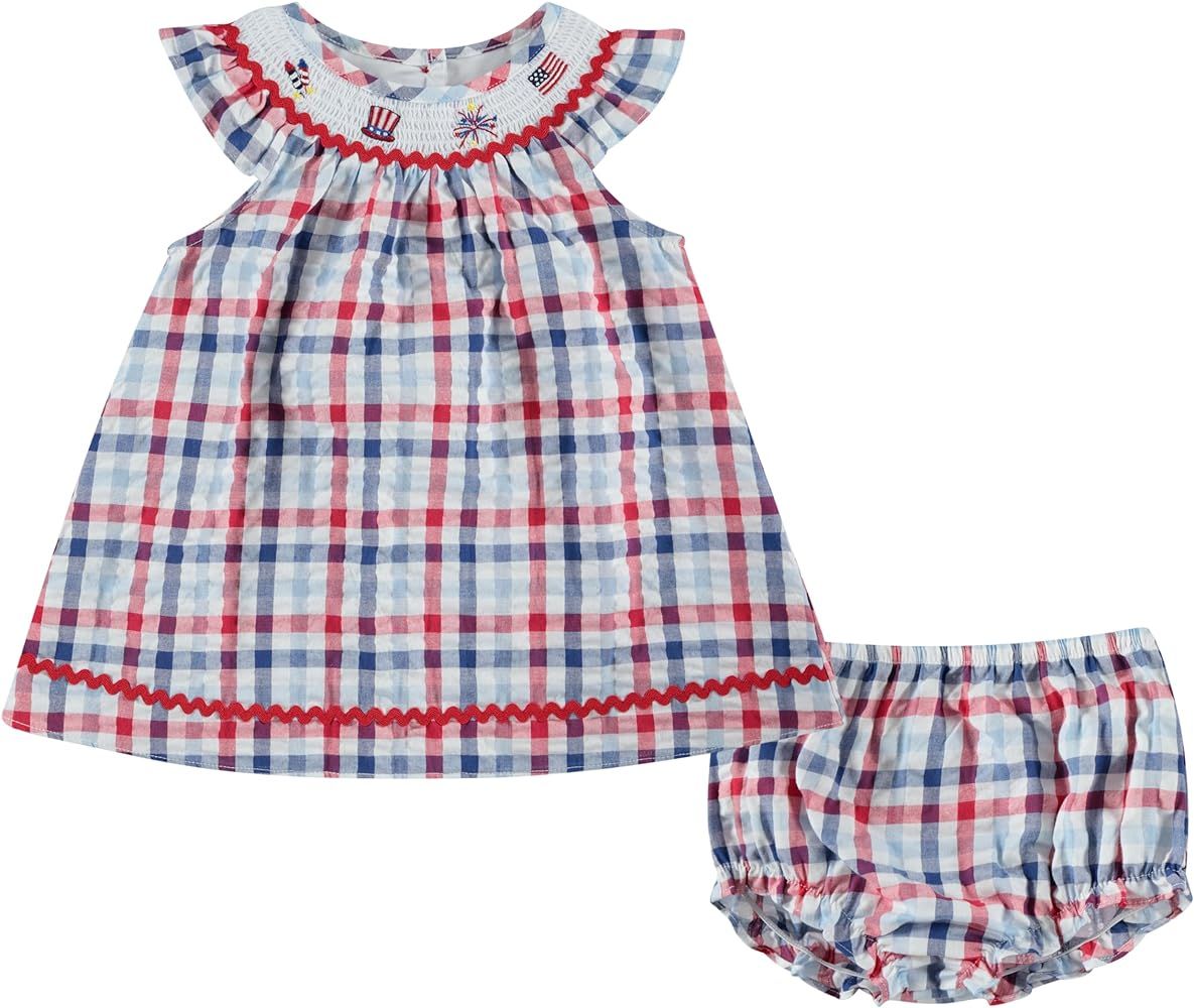 Good Lad Newborn/Infant Girls July 4th Smocked Dress with Matching Panty | Amazon (US)