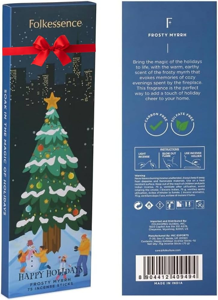 Folkulture Christmas Incense Sticks | Pack of 75 Natural & Non-Toxic Incense for Meditation & Spi... | Amazon (US)