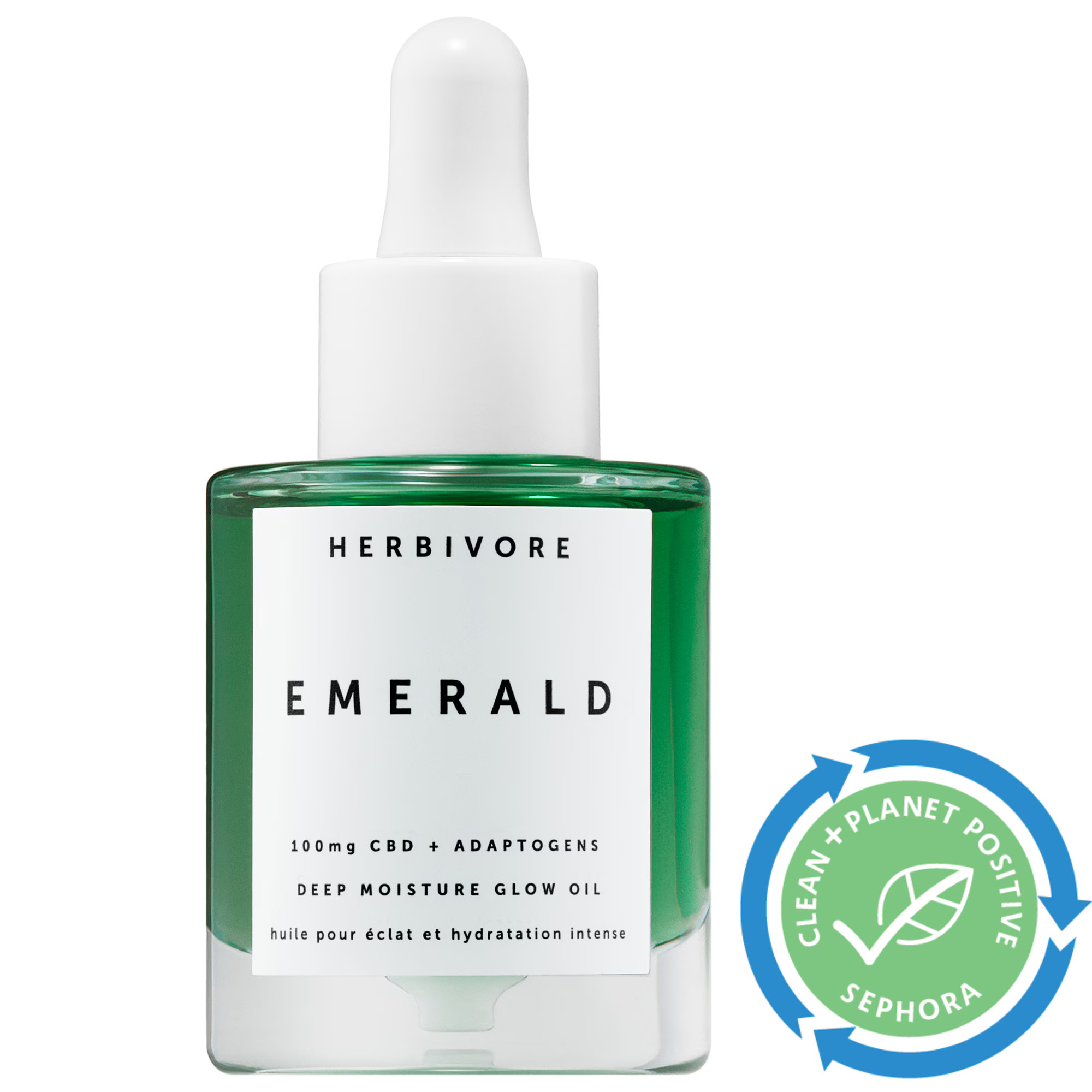 Herbivore Emerald CBD + Adaptogens Deep Moisture Glow Oil 1 oz/ 30 mL | Sephora (US)