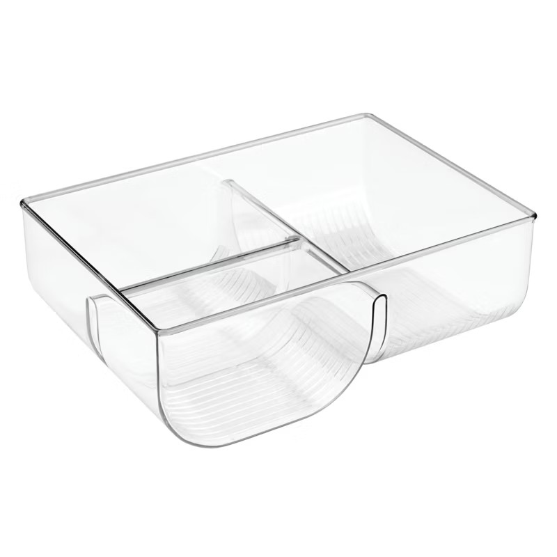 mDesign Plastic Divided Food Storage Container Lid Holder Bin | Target