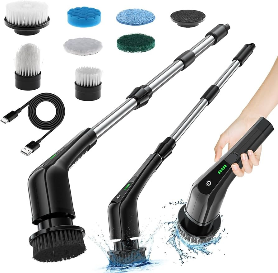 Electric Spin Scrubber, Cordless Cleaning Brush wDrill Brush Heads, Tub and Floor Tile 360 Power ... | Amazon (UK)