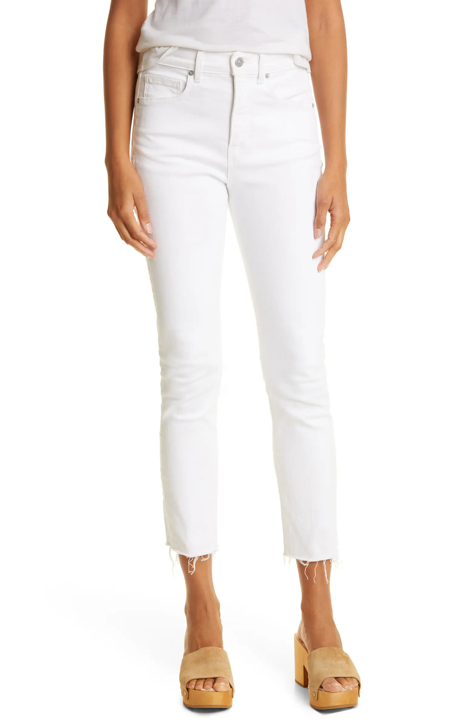 Carly High Waist Raw Hem Kick Flare Jeans | Nordstrom