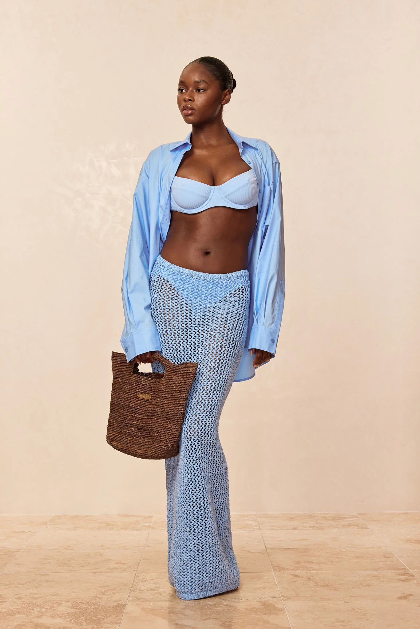 Fontelina Skirt - Sky Petit Crochet | Monday Swimwear