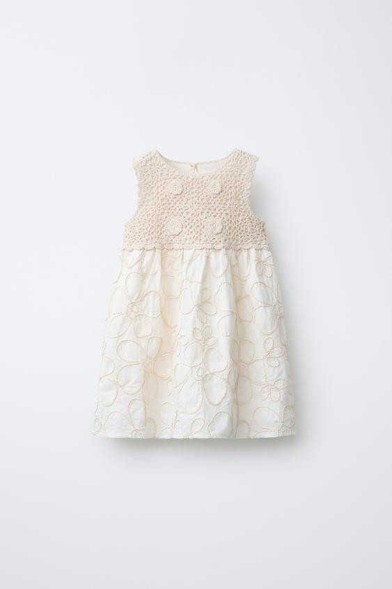 COMBINED KNIT CROCHET DRESS | Zara US