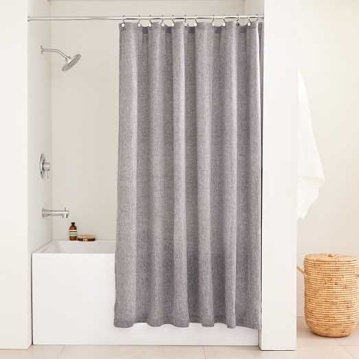 European Flax Linen Shower Curtain | West Elm (US)