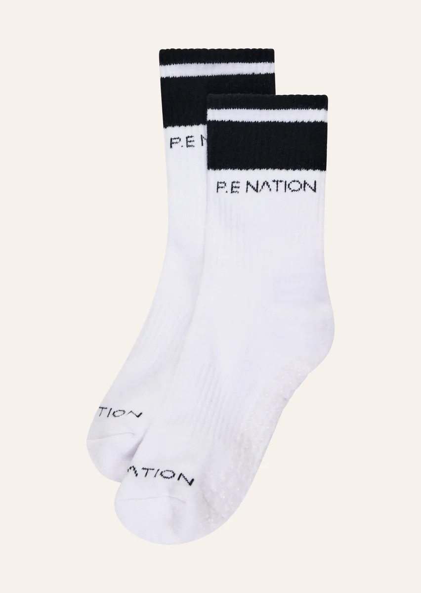 Homage Grip Crew Sock | Optic White | P.E Nation | P.E Nation AU