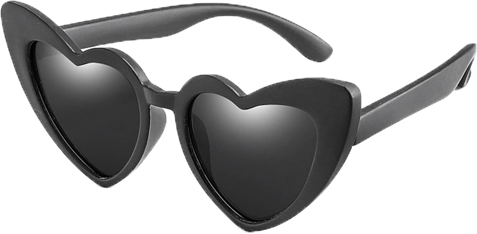 WZWLKJ Love Heart Shaped Sunglasses for Girls Vintage UV 400 Protection Soft Rubber Kids Sunglass... | Amazon (US)