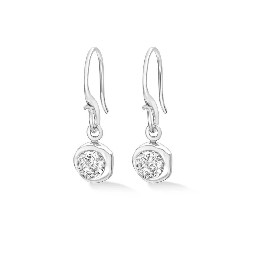 5mm White Topaz Dewdrop Earrings | Dower & Hall