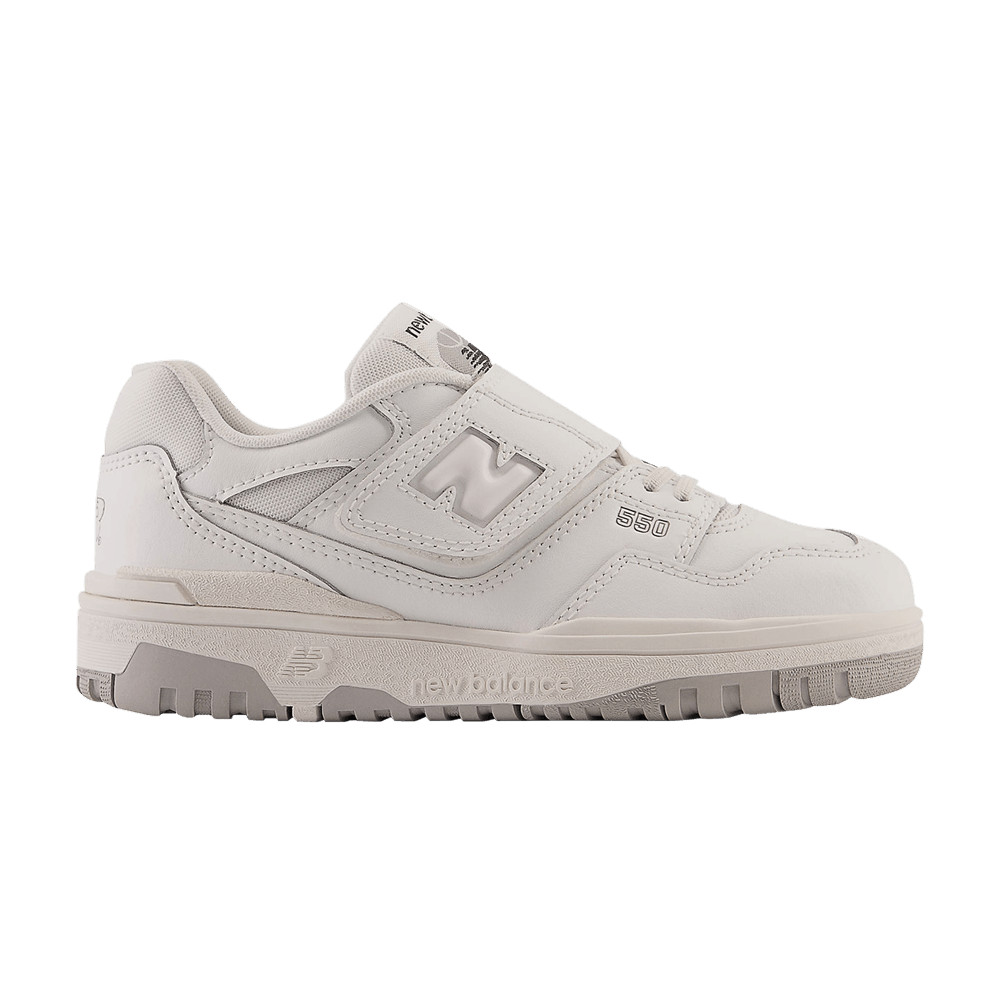 New Balance 550 Bungee Lace Strap Little Kid 'White Grey' | GOAT
