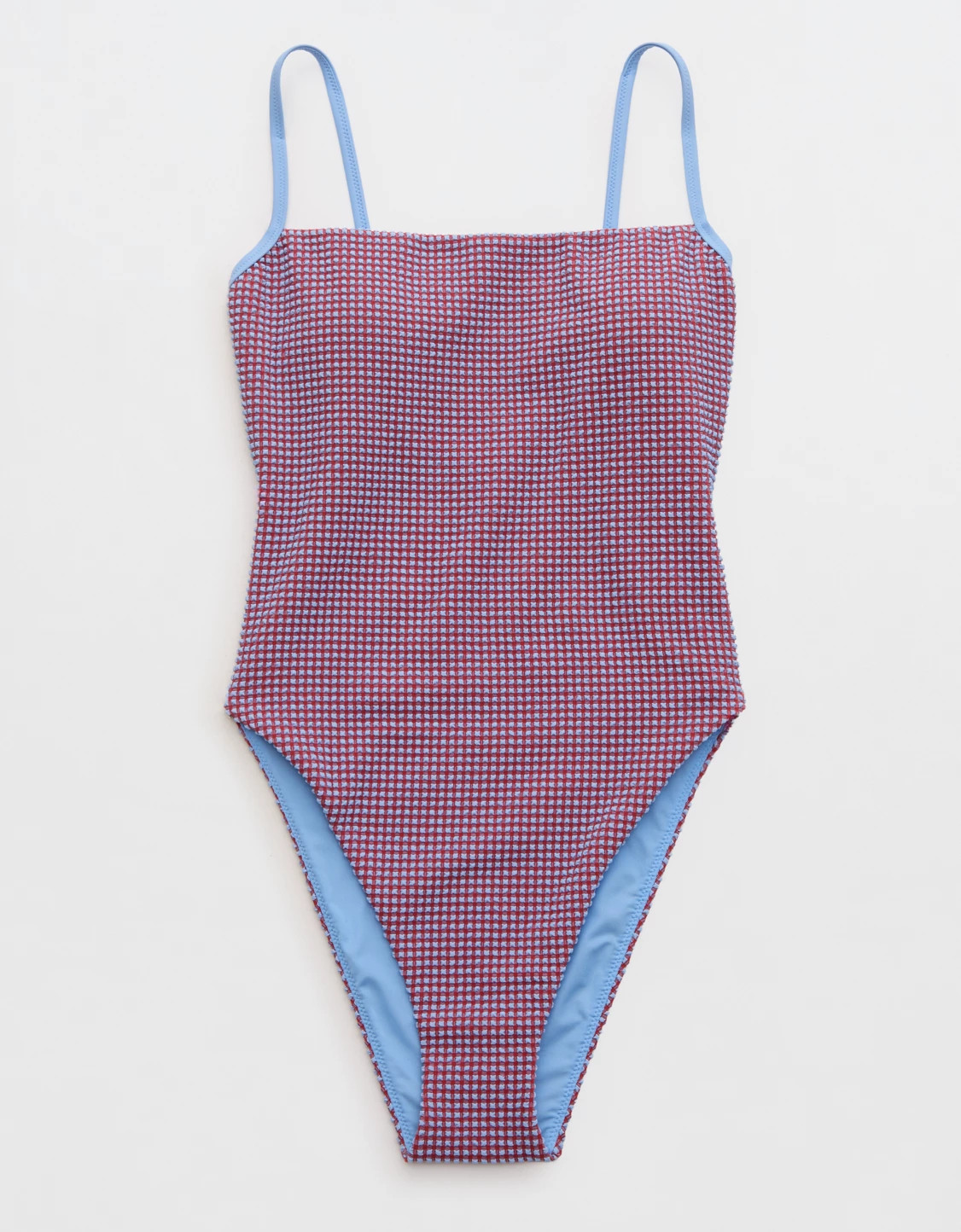 Aerie Gingham High Cut Cheeky One Piece Swimsuit | Aerie