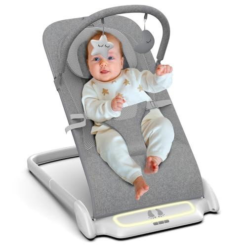 Baby Bouncer, SYCYH Portable Bouncer Seat for Baby Newborn, Infants Bouncer with Music/Removable -Toy Bar | Amazon (US)