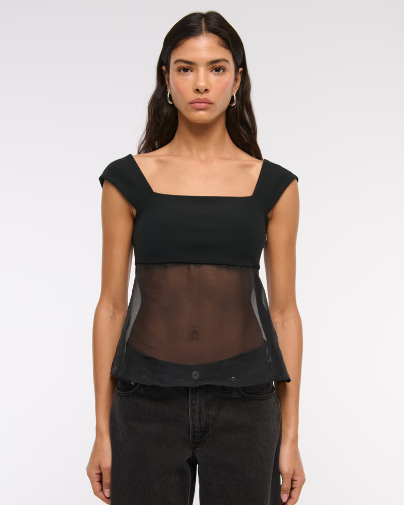 Sheer Babydoll Top | Abercrombie & Fitch (UK)