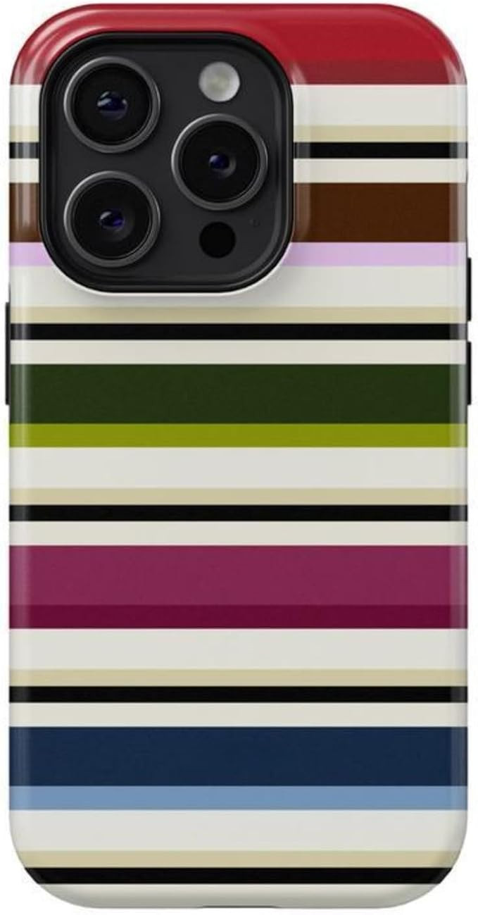 Retro Colorful Plaid & Stripe Phone Case - Raised Camera Protection, Multi-Color Preppy Versatile... | Amazon (US)