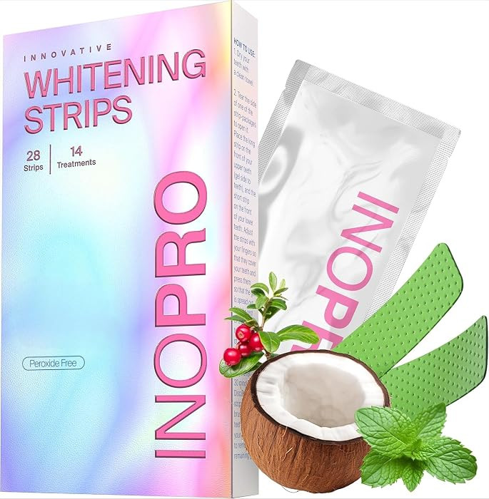 InoPro Teeth Whitening Strips 14 Treatments Kit - Sensitive Teeth Whitener, Peroxide Free, Enamel... | Amazon (CA)