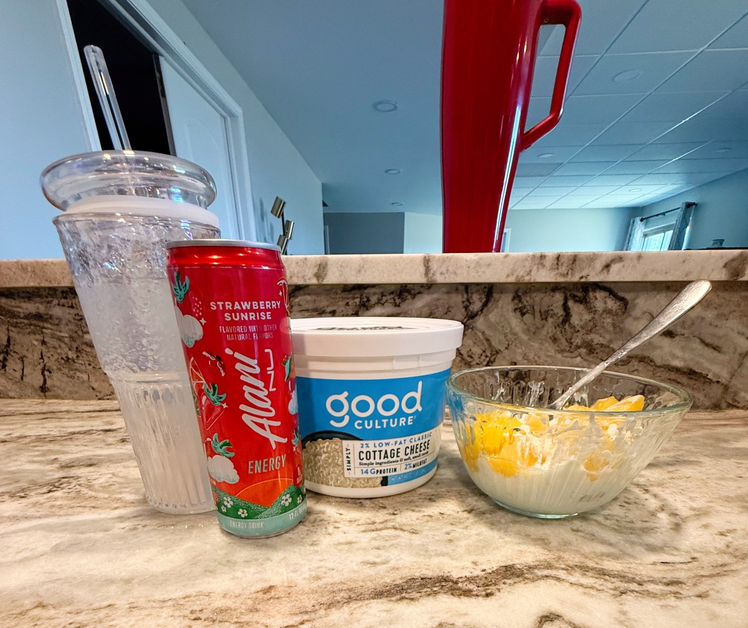 Having my favorite snack today, cottage cheese and pineapple 🍍

Washing it down with a Strawberry Sunrise Alani. Yes I know my life choices are questionable, but mama needs some nutrients and energy to finish filming today 

#LTKOver40 #LTKdayinmylife #LTKfoodie