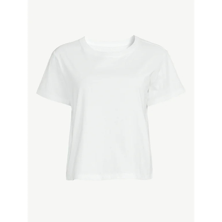 Free Assembly Women's Crop Box Tee with Short Sleeves, Sizes XS-XXXL | Walmart (US)