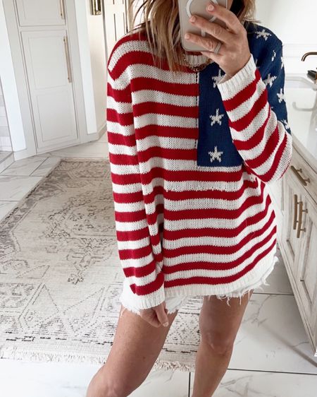 Patriotic 4th of July American flag sweater sweatshirt 

#LTKunder50 #LTKSeasonal #LTKstyletip