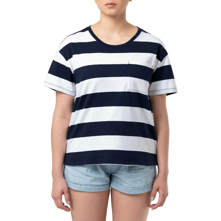 Time And Tru Women's Short Sleeve Boyfriend T-Shirt | Walmart (US)