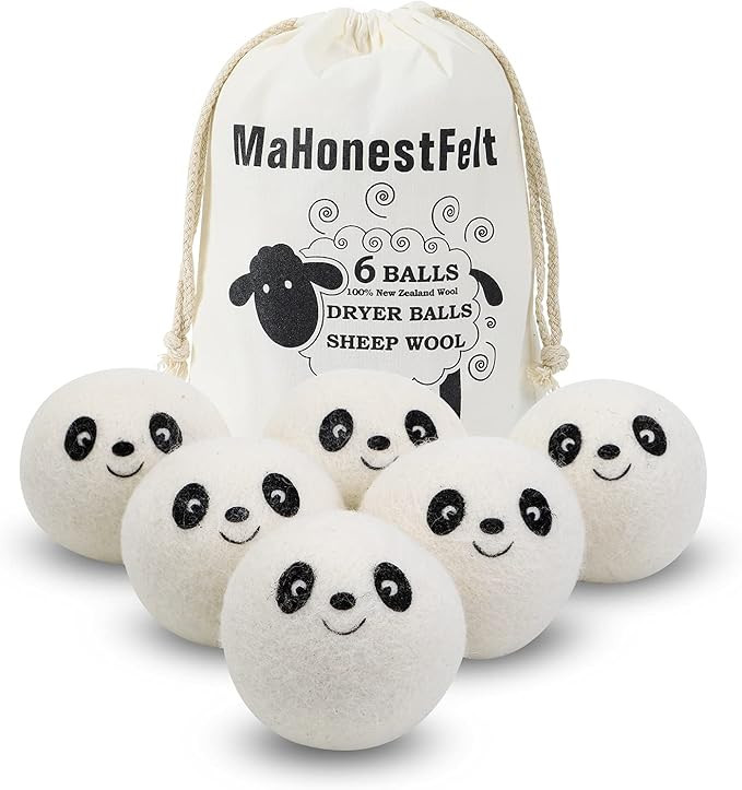 Wool Dryer Balls - Natural Fabric Softener, Reusable, Reduces Clothing Wrinkles and Saves Drying ... | Amazon (US)