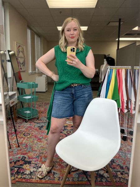 Love me a sweat vest but I’m going to keep on working on finding one in my best green  