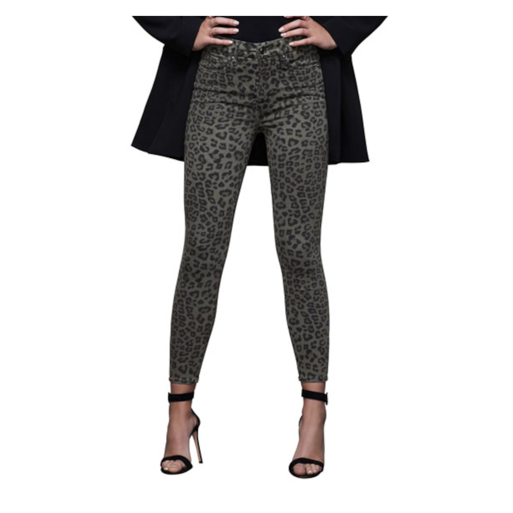 Good American Womens Green Stretch Zippered Pocketed Animal Print Skinny Pants 00\24 | Walmart (US)