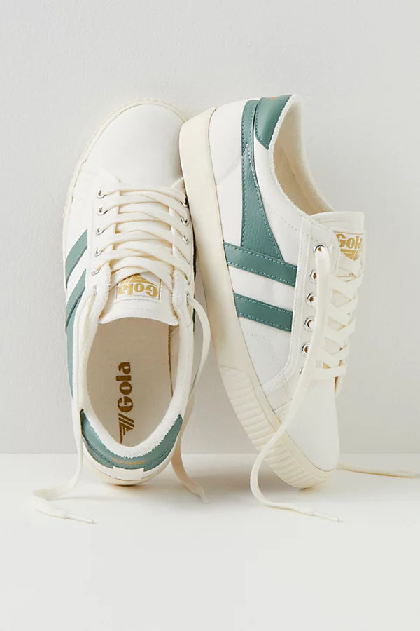Tennis Mark Cox Sneakers by Gola at Free People, Off White / Green Mist, US 9 | Free People (Global - UK&FR Excluded)