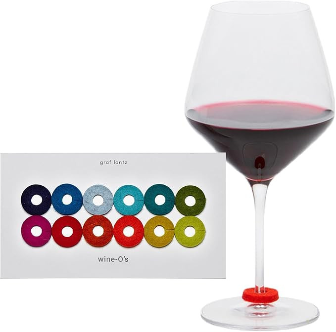Graf Lantz - Wine-O's Merino Wool Wine Glass Charms (Rainbow) 12 Count - Drink Markers with Note ... | Amazon (US)