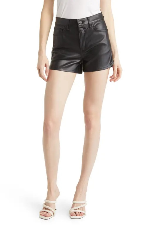 Pistola Nova Faux Leather Shorts in Slate Black at Nordstrom, Size 30 | Nordstrom